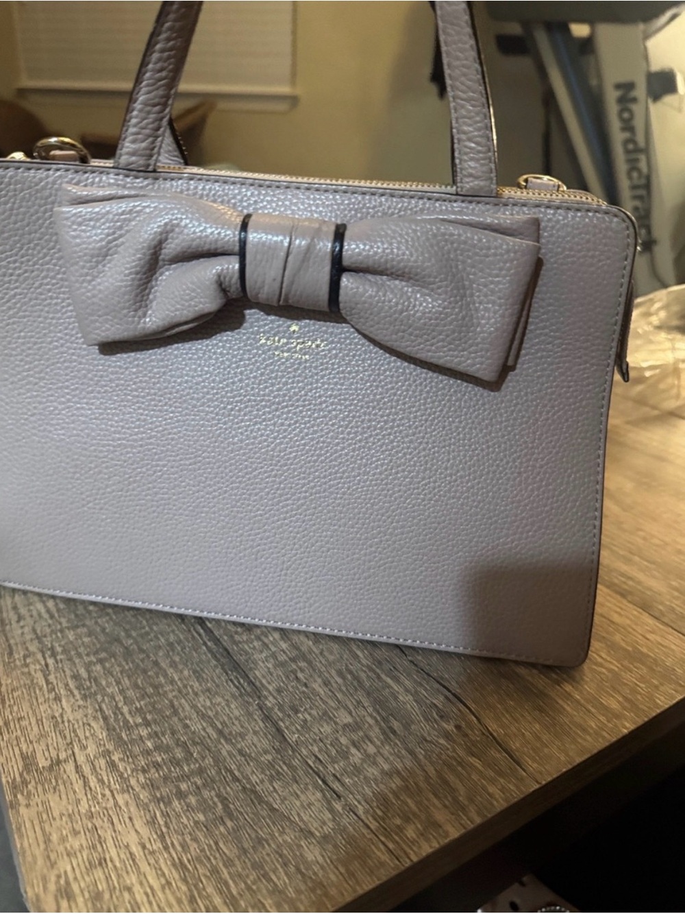 kate spade pebbled bow satchel - taupe gray - Picture 8 of 10